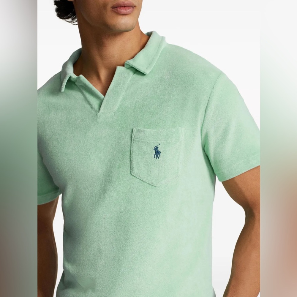 Ralph Lauren Mint Green Terry Polo Shirt Top